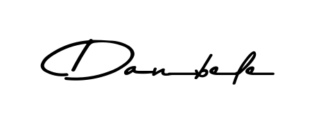 A sleek calligraphic signature for name Danbele utilizing Asem Kandis PERSONAL USE styling. Great for adding personal signatures to photos and art. Danbele signature style 9 images and pictures png