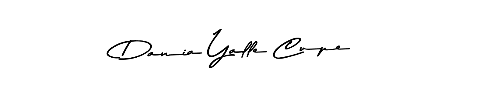 The best way (Asem Kandis PERSONAL USE) to make a short signature is to pick only two or three words in your name. The name Dania Yalle Cupe include a total of six letters. For converting this name. Dania Yalle Cupe signature style 9 images and pictures png