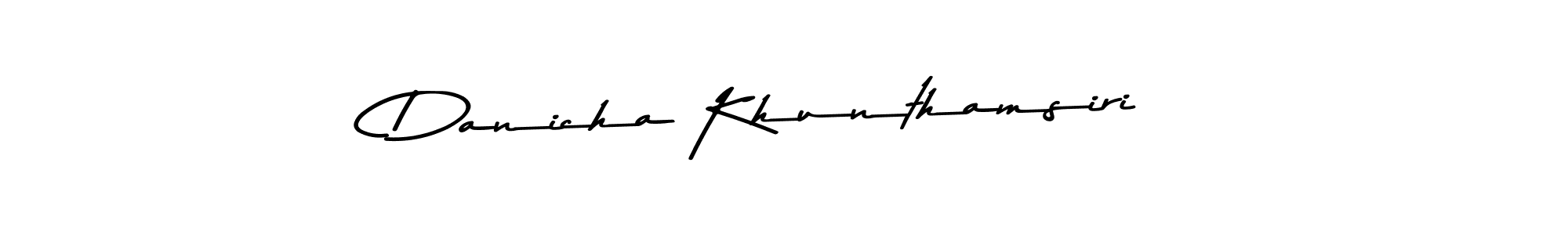 You should practise on your own different ways (Asem Kandis PERSONAL USE) to write your name (Danicha Khunthamsiri) in signature. don't let someone else do it for you. Danicha Khunthamsiri signature style 9 images and pictures png