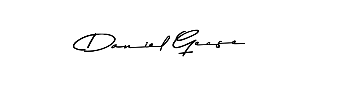 How to make Daniel Gecse name signature. Use Asem Kandis PERSONAL USE style for creating short signs online. This is the latest handwritten sign. Daniel Gecse signature style 9 images and pictures png