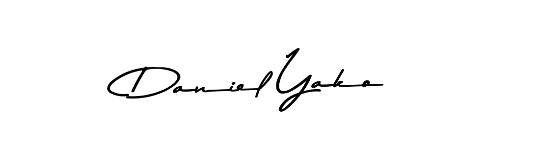 How to make Daniel Yako name signature. Use Asem Kandis PERSONAL USE style for creating short signs online. This is the latest handwritten sign. Daniel Yako signature style 9 images and pictures png