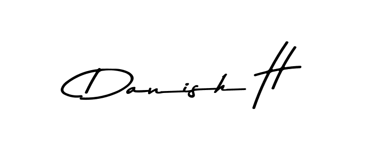 Make a beautiful signature design for name Danish H. With this signature (Asem Kandis PERSONAL USE) style, you can create a handwritten signature for free. Danish H signature style 9 images and pictures png