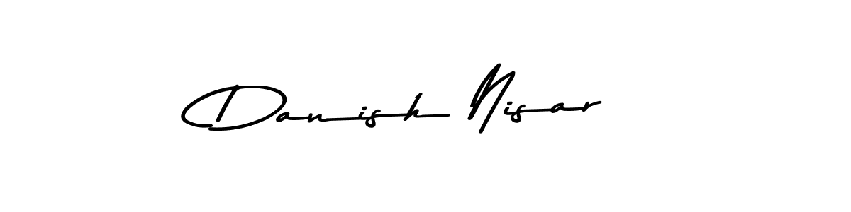 How to make Danish Nisar name signature. Use Asem Kandis PERSONAL USE style for creating short signs online. This is the latest handwritten sign. Danish Nisar signature style 9 images and pictures png