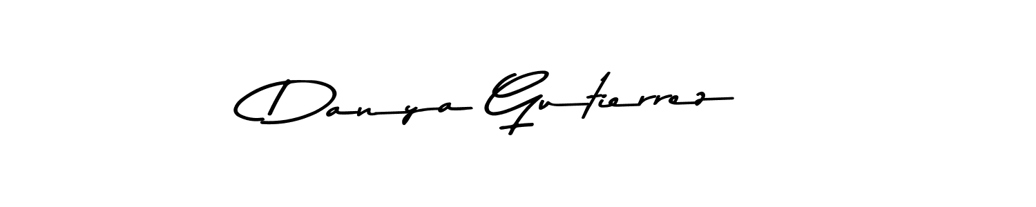 How to make Danya Gutierrez name signature. Use Asem Kandis PERSONAL USE style for creating short signs online. This is the latest handwritten sign. Danya Gutierrez signature style 9 images and pictures png