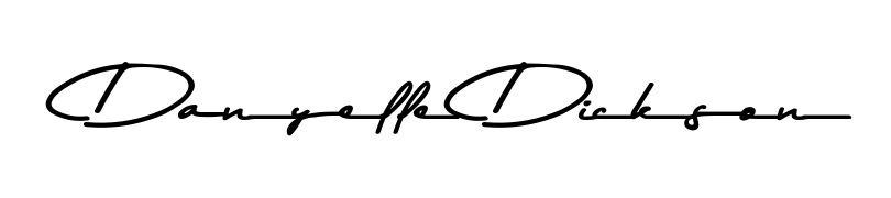 Try this chic Danyelle Dickson handwritten sign style. Using Asem Kandis PERSONAL USE font elements, it gives your name a sleek, memorable identity. Danyelle Dickson signature style 9 images and pictures png