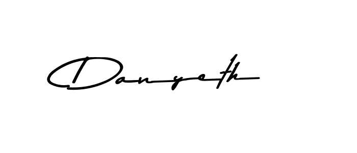 Make a beautiful signature design for name Danyeth. With this signature (Asem Kandis PERSONAL USE) style, you can create a handwritten signature for free. Danyeth signature style 9 images and pictures png