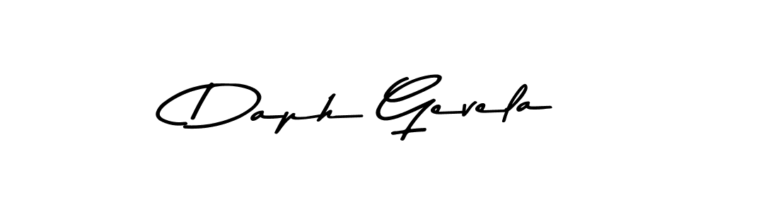 Create a beautiful signature design for name Daph Gevela. With this signature (Asem Kandis PERSONAL USE) fonts, you can make a handwritten signature for free. Daph Gevela signature style 9 images and pictures png