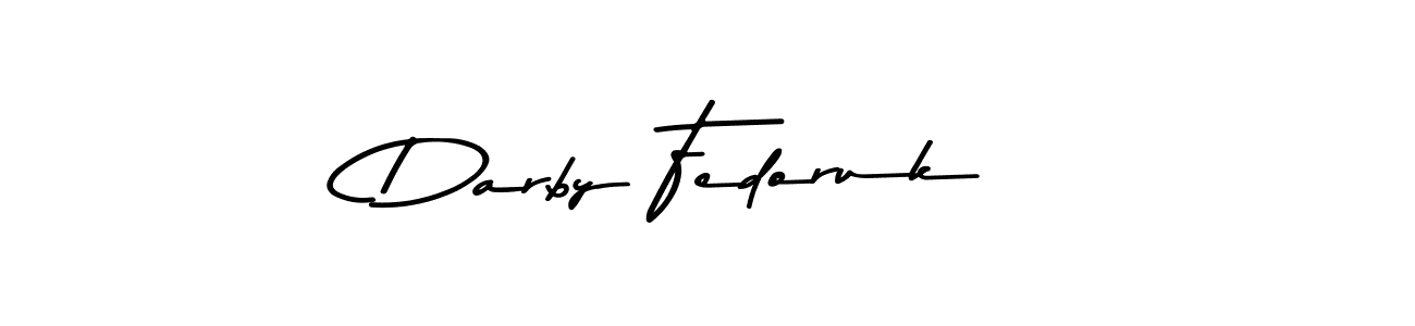 How to make Darby Fedoruk name signature. Use Asem Kandis PERSONAL USE style for creating short signs online. This is the latest handwritten sign. Darby Fedoruk signature style 9 images and pictures png