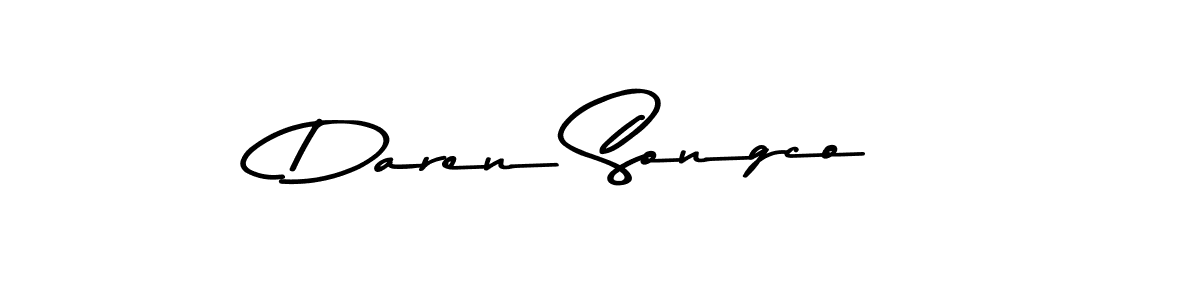 How to make Daren Songco name signature. Use Asem Kandis PERSONAL USE style for creating short signs online. This is the latest handwritten sign. Daren Songco signature style 9 images and pictures png