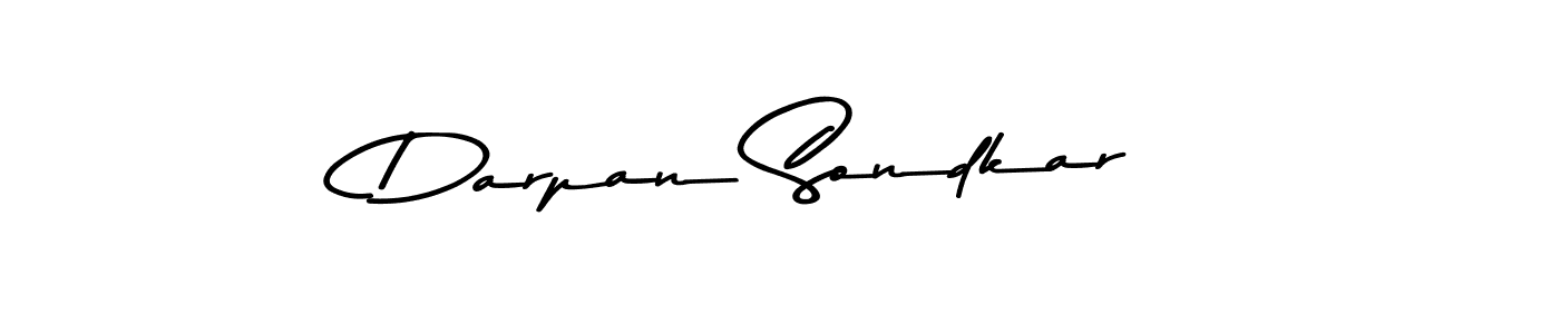 How to make Darpan Sondkar name signature. Use Asem Kandis PERSONAL USE style for creating short signs online. This is the latest handwritten sign. Darpan Sondkar signature style 9 images and pictures png