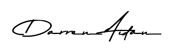 Style your name Darren Aidan with confidence using Asem Kandis PERSONAL USE signature design. Simple, elegant, and ready for immediate document use. Darren Aidan signature style 9 images and pictures png