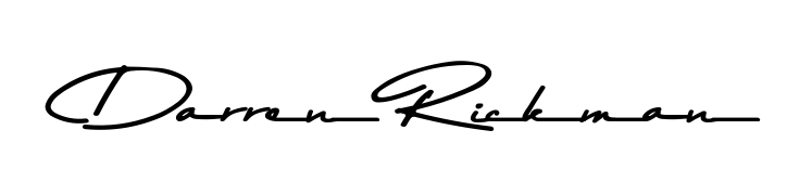 The Asem Kandis PERSONAL USE font gives name Darren Rickman a signature that looks effortless yet distinguished. Download high-res PNG instantly. Darren Rickman signature style 9 images and pictures png