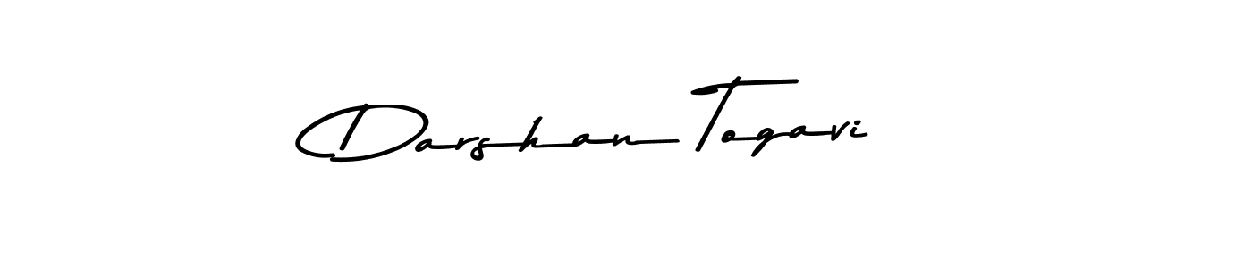 How to make Darshan Togavi name signature. Use Asem Kandis PERSONAL USE style for creating short signs online. This is the latest handwritten sign. Darshan Togavi signature style 9 images and pictures png