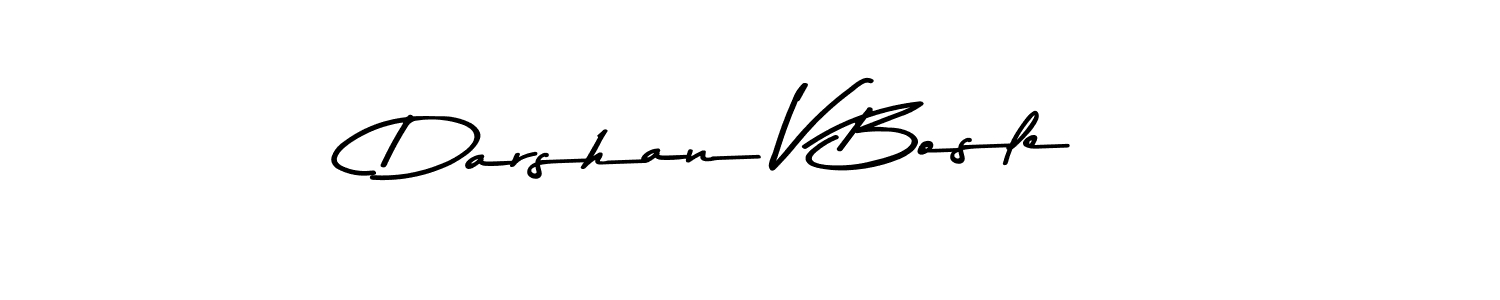 How to make Darshan V Bosle name signature. Use Asem Kandis PERSONAL USE style for creating short signs online. This is the latest handwritten sign. Darshan V Bosle signature style 9 images and pictures png