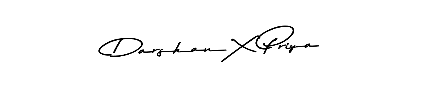 How to make Darshan X Priya name signature. Use Asem Kandis PERSONAL USE style for creating short signs online. This is the latest handwritten sign. Darshan X Priya signature style 9 images and pictures png