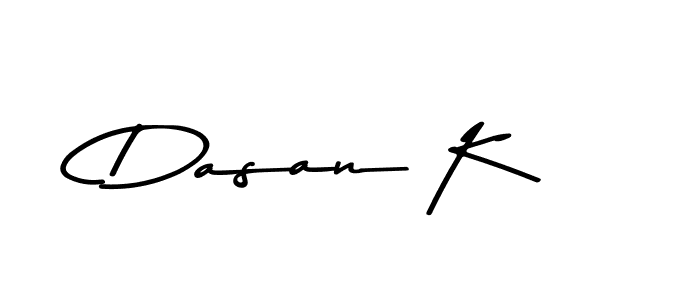 Design your own signature with our free online signature maker. With this signature software, you can create a handwritten (Asem Kandis PERSONAL USE) signature for name Dasan K. Dasan K signature style 9 images and pictures png