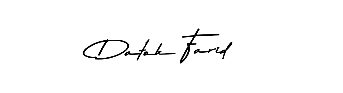 Make a beautiful signature design for name Datok Farid. With this signature (Asem Kandis PERSONAL USE) style, you can create a handwritten signature for free. Datok Farid signature style 9 images and pictures png