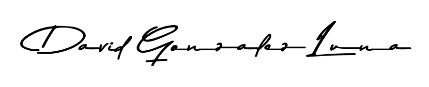 The Asem Kandis PERSONAL USE font gives name David Gonzalez Luna a signature that looks effortless yet distinguished. Download high-res PNG instantly. David Gonzalez Luna signature style 9 images and pictures png