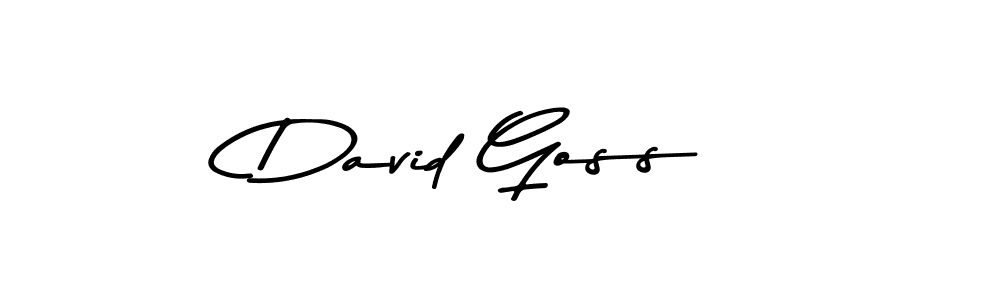 How to make David Goss name signature. Use Asem Kandis PERSONAL USE style for creating short signs online. This is the latest handwritten sign. David Goss signature style 9 images and pictures png
