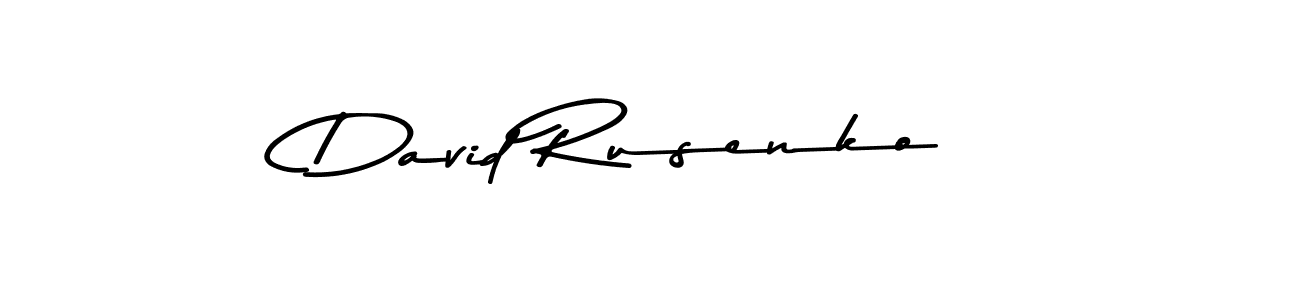 How to make David Rusenko name signature. Use Asem Kandis PERSONAL USE style for creating short signs online. This is the latest handwritten sign. David Rusenko signature style 9 images and pictures png