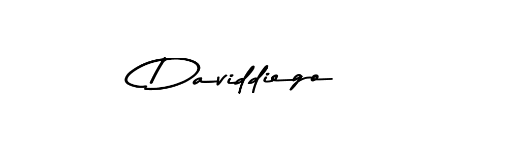 How to make Daviddiego name signature. Use Asem Kandis PERSONAL USE style for creating short signs online. This is the latest handwritten sign. Daviddiego signature style 9 images and pictures png