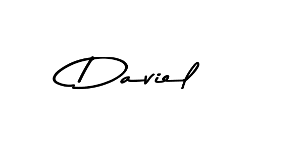 Design your own signature with our free online signature maker. With this signature software, you can create a handwritten (Asem Kandis PERSONAL USE) signature for name Daviel. Daviel signature style 9 images and pictures png