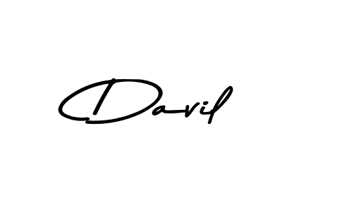 Make a beautiful signature design for name Davil. With this signature (Asem Kandis PERSONAL USE) style, you can create a handwritten signature for free. Davil signature style 9 images and pictures png