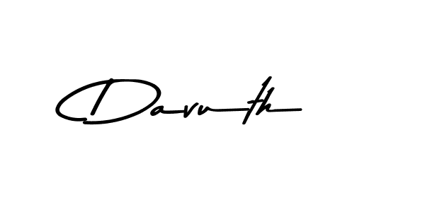 How to make Davuth name signature. Use Asem Kandis PERSONAL USE style for creating short signs online. This is the latest handwritten sign. Davuth signature style 9 images and pictures png