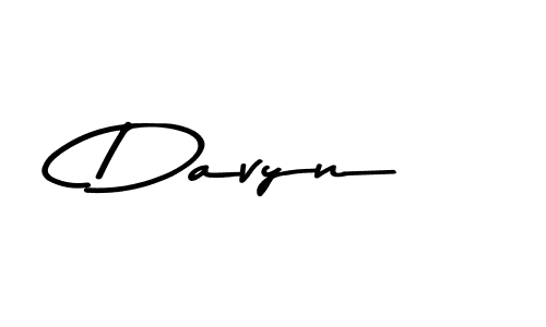 How to make Davyn name signature. Use Asem Kandis PERSONAL USE style for creating short signs online. This is the latest handwritten sign. Davyn signature style 9 images and pictures png