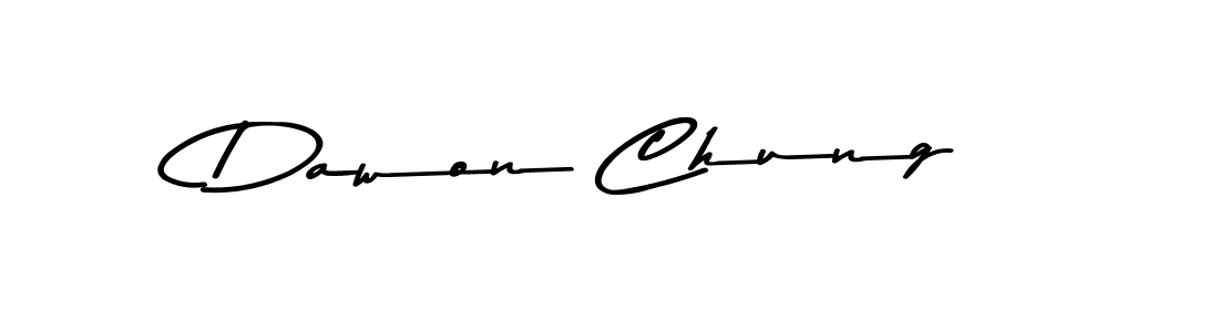 Make a beautiful signature design for name Dawon Chung. With this signature (Asem Kandis PERSONAL USE) style, you can create a handwritten signature for free. Dawon Chung signature style 9 images and pictures png