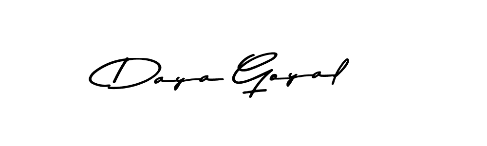 Make a beautiful signature design for name Daya Goyal. With this signature (Asem Kandis PERSONAL USE) style, you can create a handwritten signature for free. Daya Goyal signature style 9 images and pictures png