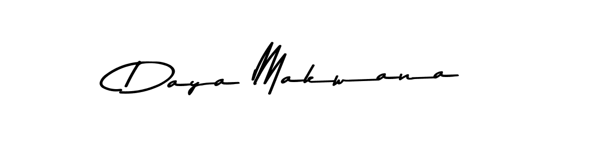 Make a beautiful signature design for name Daya Makwana. With this signature (Asem Kandis PERSONAL USE) style, you can create a handwritten signature for free. Daya Makwana signature style 9 images and pictures png