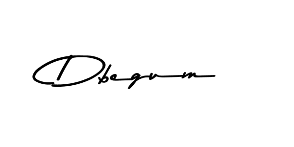 Make a beautiful signature design for name Dbegum. With this signature (Asem Kandis PERSONAL USE) style, you can create a handwritten signature for free. Dbegum signature style 9 images and pictures png