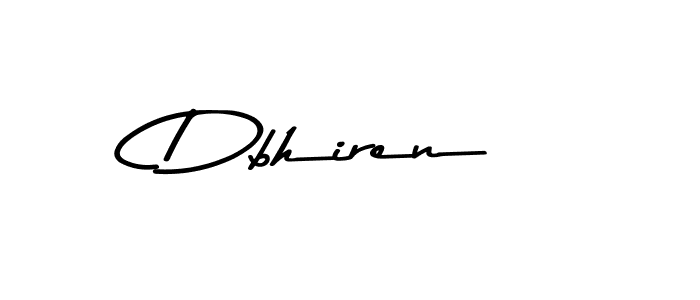 How to make Dbhiren name signature. Use Asem Kandis PERSONAL USE style for creating short signs online. This is the latest handwritten sign. Dbhiren signature style 9 images and pictures png