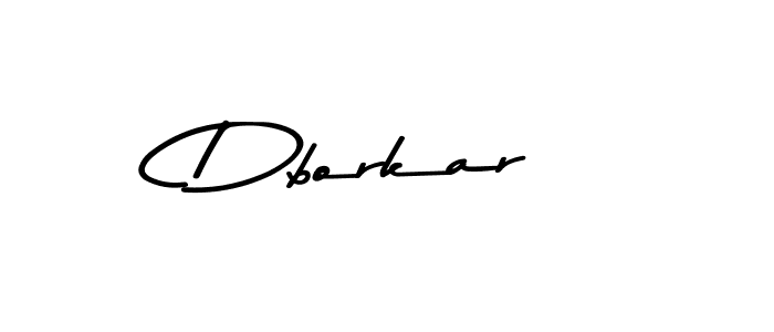 How to make Dborkar name signature. Use Asem Kandis PERSONAL USE style for creating short signs online. This is the latest handwritten sign. Dborkar signature style 9 images and pictures png