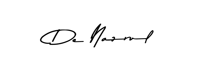 How to make De Nazrul name signature. Use Asem Kandis PERSONAL USE style for creating short signs online. This is the latest handwritten sign. De Nazrul signature style 9 images and pictures png