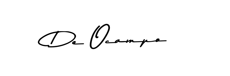 Make a beautiful signature design for name De Ocampo. With this signature (Asem Kandis PERSONAL USE) style, you can create a handwritten signature for free. De Ocampo signature style 9 images and pictures png