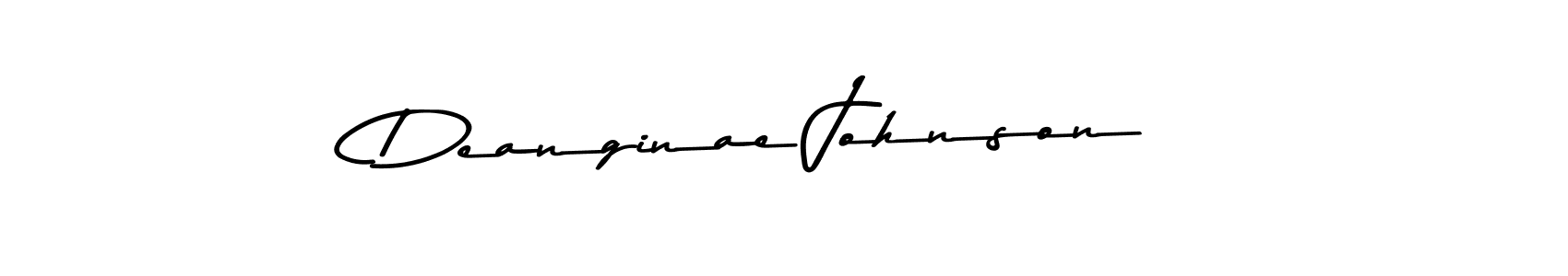 How to make Deanginae Johnson name signature. Use Asem Kandis PERSONAL USE style for creating short signs online. This is the latest handwritten sign. Deanginae Johnson signature style 9 images and pictures png