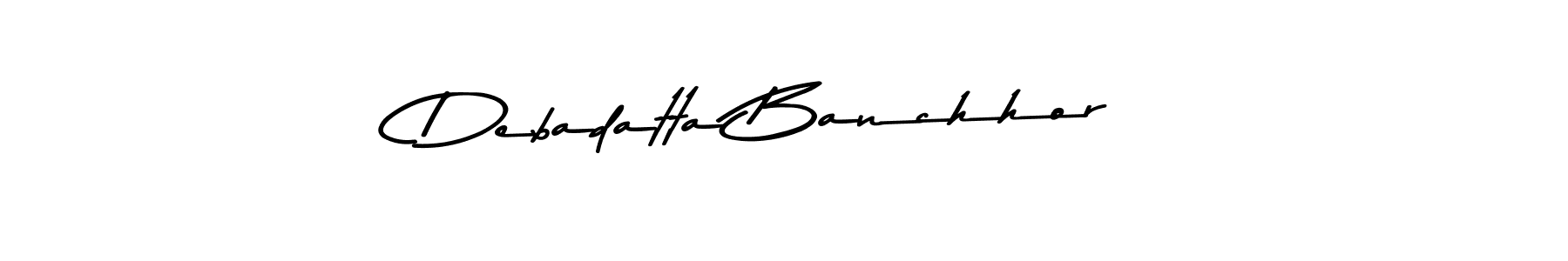 The best way (Asem Kandis PERSONAL USE) to make a short signature is to pick only two or three words in your name. The name Debadatta Banchhor include a total of six letters. For converting this name. Debadatta Banchhor signature style 9 images and pictures png