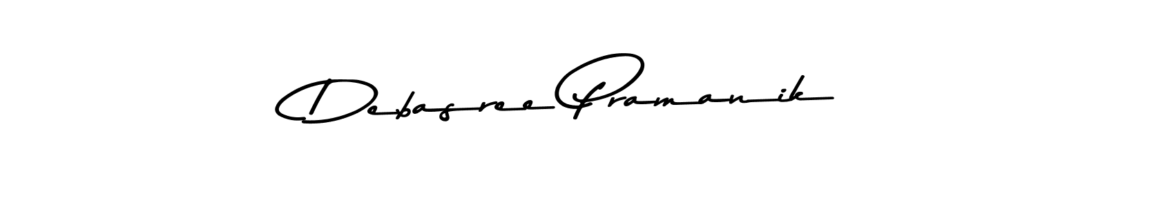 How to make Debasree Pramanik name signature. Use Asem Kandis PERSONAL USE style for creating short signs online. This is the latest handwritten sign. Debasree Pramanik signature style 9 images and pictures png