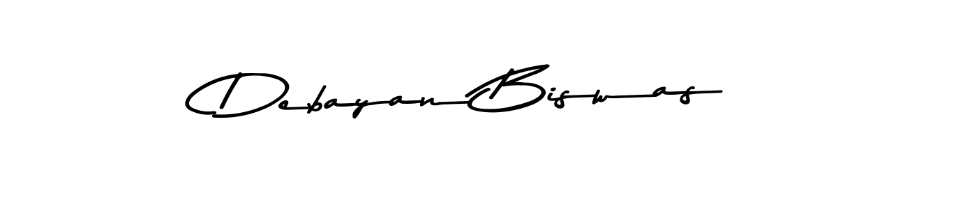 Make a beautiful signature design for name Debayan Biswas. With this signature (Asem Kandis PERSONAL USE) style, you can create a handwritten signature for free. Debayan Biswas signature style 9 images and pictures png