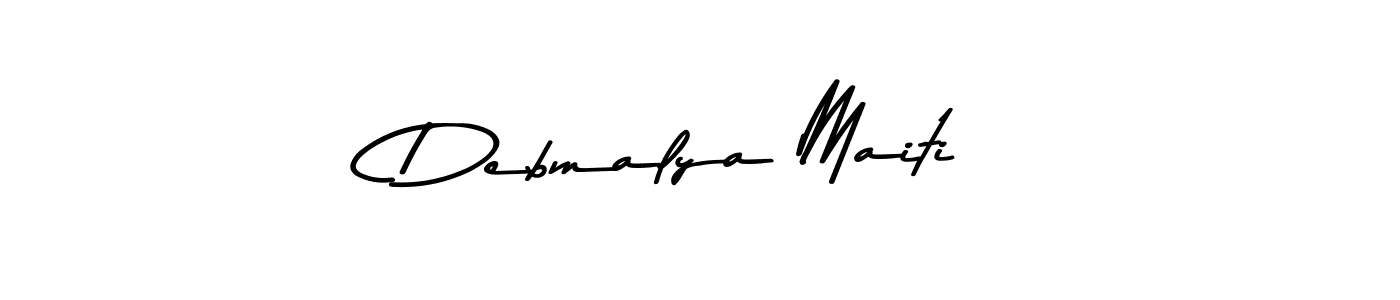 How to make Debmalya Maiti name signature. Use Asem Kandis PERSONAL USE style for creating short signs online. This is the latest handwritten sign. Debmalya Maiti signature style 9 images and pictures png
