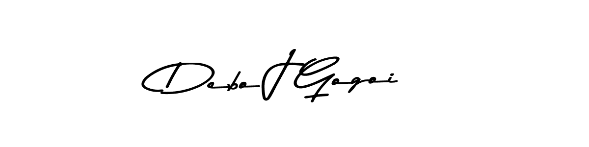 How to make Debo J Gogoi name signature. Use Asem Kandis PERSONAL USE style for creating short signs online. This is the latest handwritten sign. Debo J Gogoi signature style 9 images and pictures png