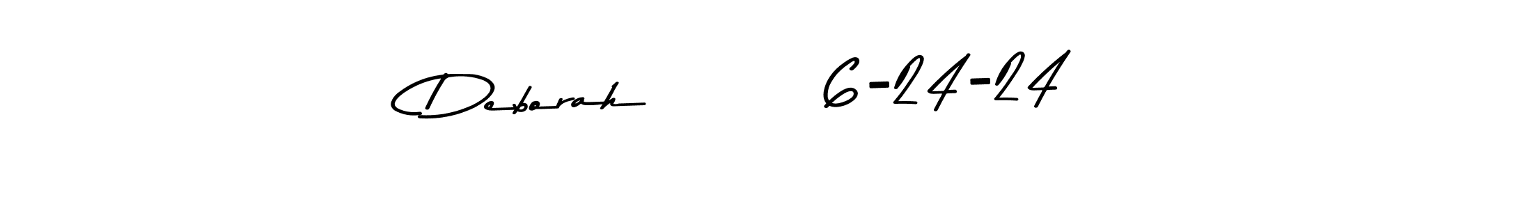 How to make Deborah        6-24-24 name signature. Use Asem Kandis PERSONAL USE style for creating short signs online. This is the latest handwritten sign. Deborah        6-24-24 signature style 9 images and pictures png