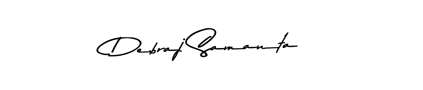 Create a beautiful signature design for name Debraj Samanta. With this signature (Asem Kandis PERSONAL USE) fonts, you can make a handwritten signature for free. Debraj Samanta signature style 9 images and pictures png