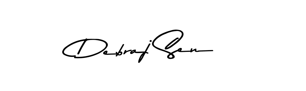 How to make Debraj Sen name signature. Use Asem Kandis PERSONAL USE style for creating short signs online. This is the latest handwritten sign. Debraj Sen signature style 9 images and pictures png