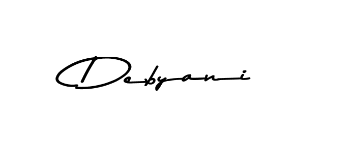 How to make Debyani name signature. Use Asem Kandis PERSONAL USE style for creating short signs online. This is the latest handwritten sign. Debyani signature style 9 images and pictures png