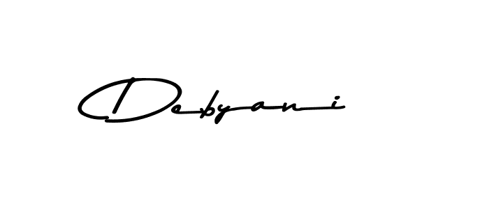 How to make Debyani name signature. Use Asem Kandis PERSONAL USE style for creating short signs online. This is the latest handwritten sign. Debyani signature style 9 images and pictures png