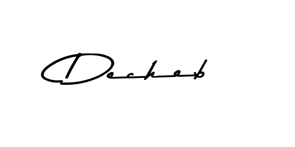 Design your own signature with our free online signature maker. With this signature software, you can create a handwritten (Asem Kandis PERSONAL USE) signature for name Decheb. Decheb signature style 9 images and pictures png