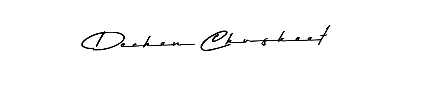 How to make Dechen Chuskeet name signature. Use Asem Kandis PERSONAL USE style for creating short signs online. This is the latest handwritten sign. Dechen Chuskeet signature style 9 images and pictures png